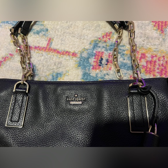 Kate Spade Kingston Drive Vivian Black Leather Tote with Zip Closure - Picture 7 of 13